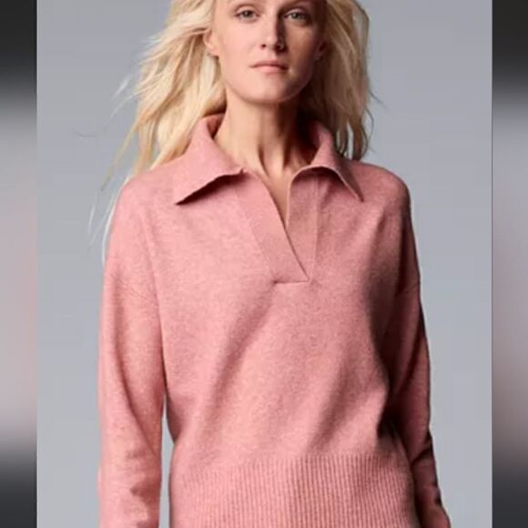 Simply Vera Wang Luxe Cashmere Blend Pullover Polo Sweater Sz XS NEW - Picture 9 of 12